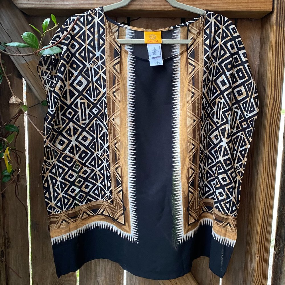 Ruby Rd Aztec Patterned Block Top